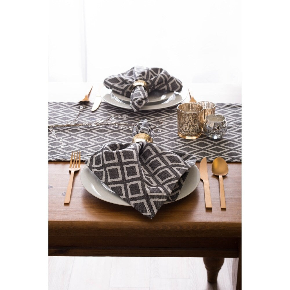 DII Black & White Table Runner