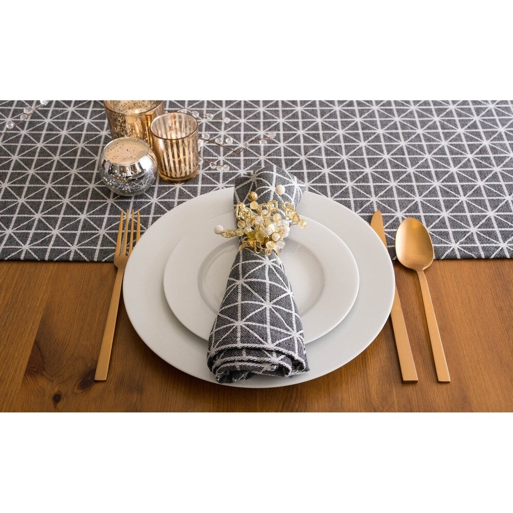 DII Black & White Table Runner