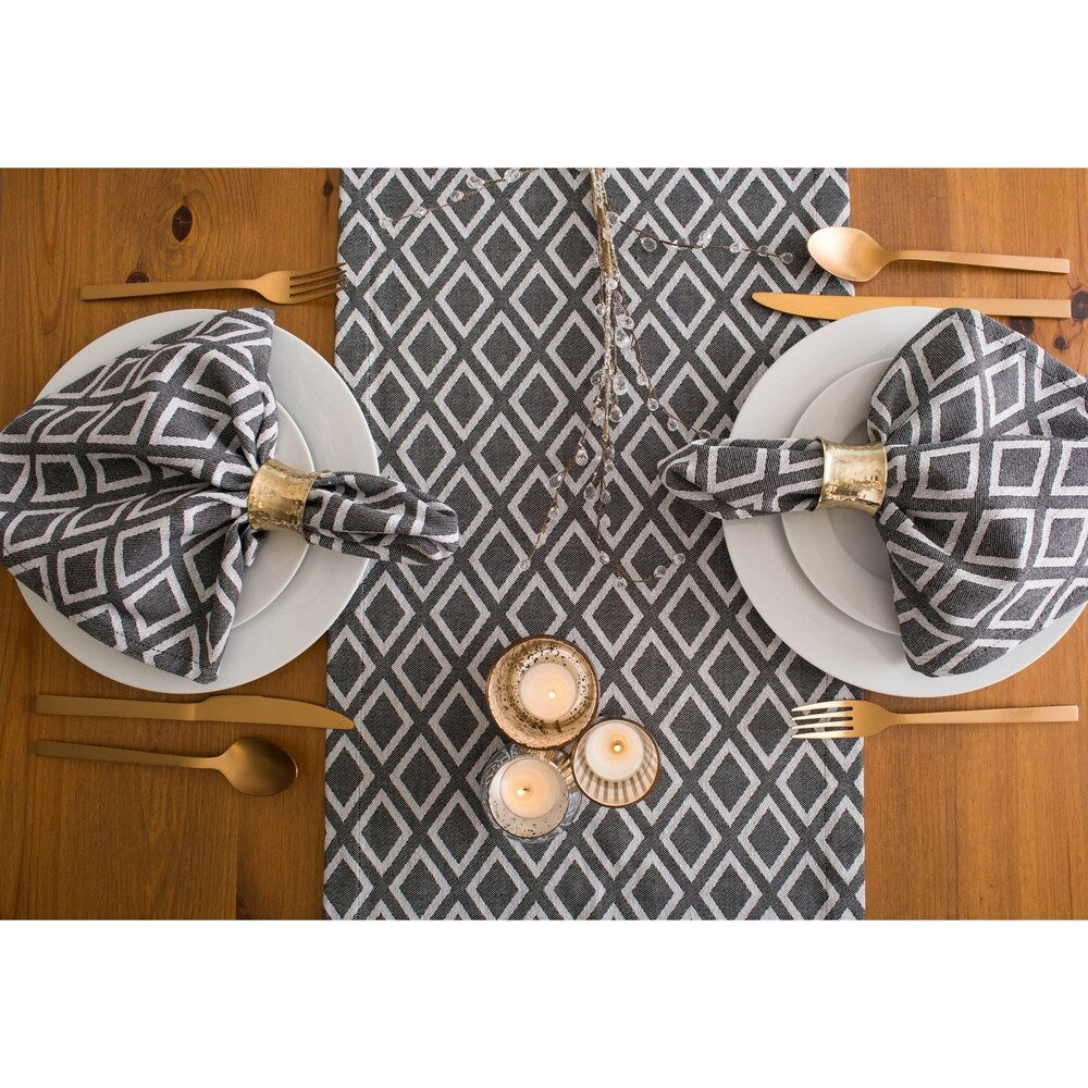 DII Black & White Table Runner