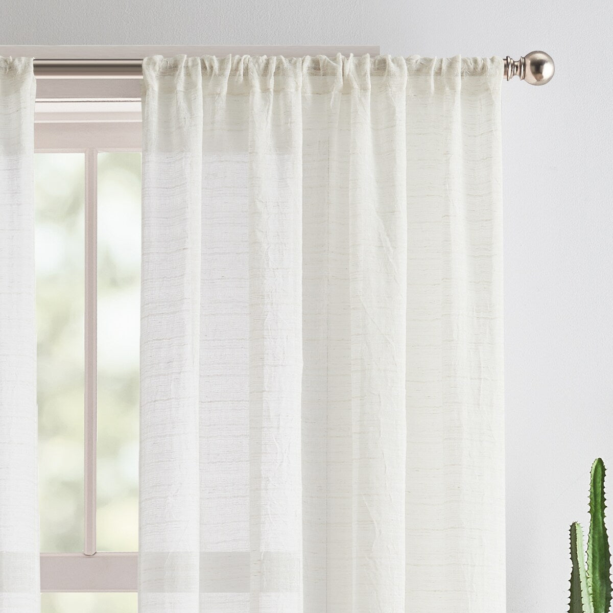 DKNY Antigua Linen Window Curtain Panel Pair