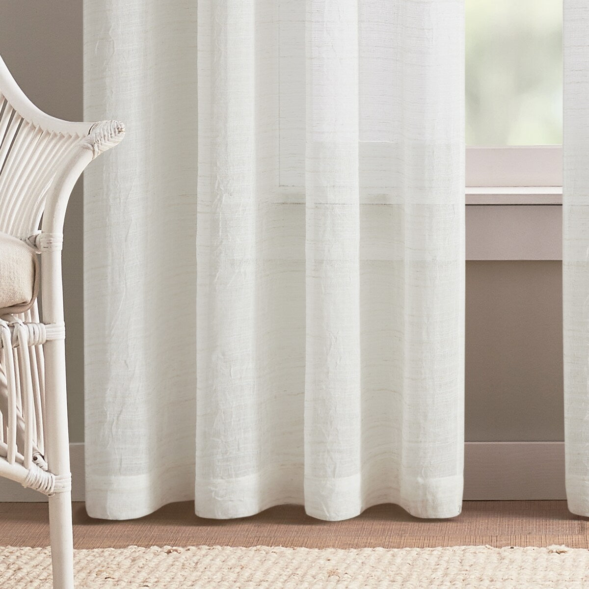 DKNY Antigua Linen Window Curtain Panel Pair