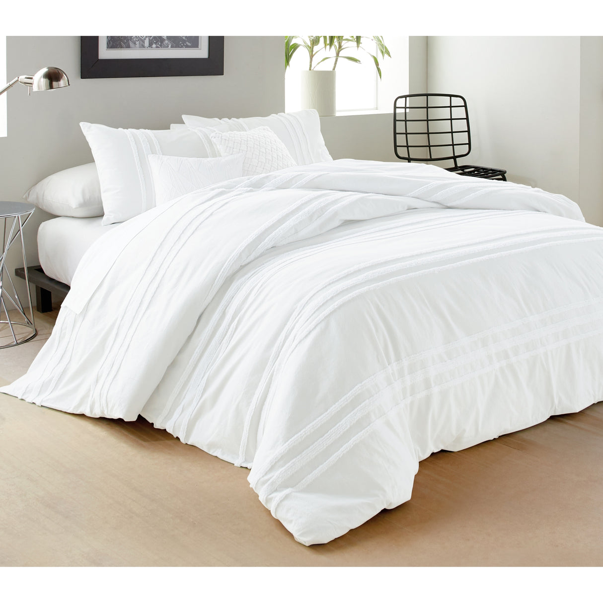 DKNY Chenille Stripe 3-pc Comforter Set