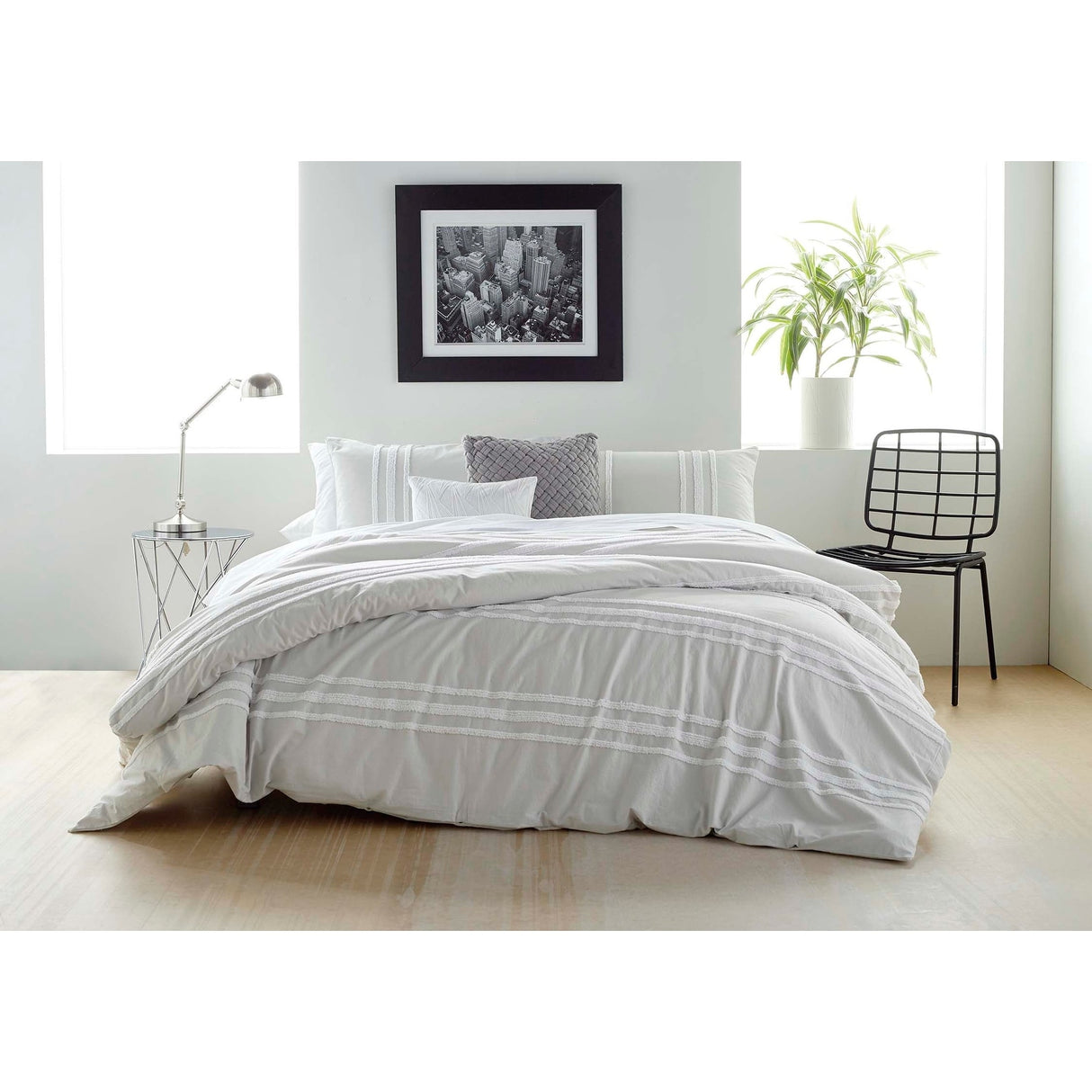 DKNY Chenille Stripe 3-pc Comforter Set