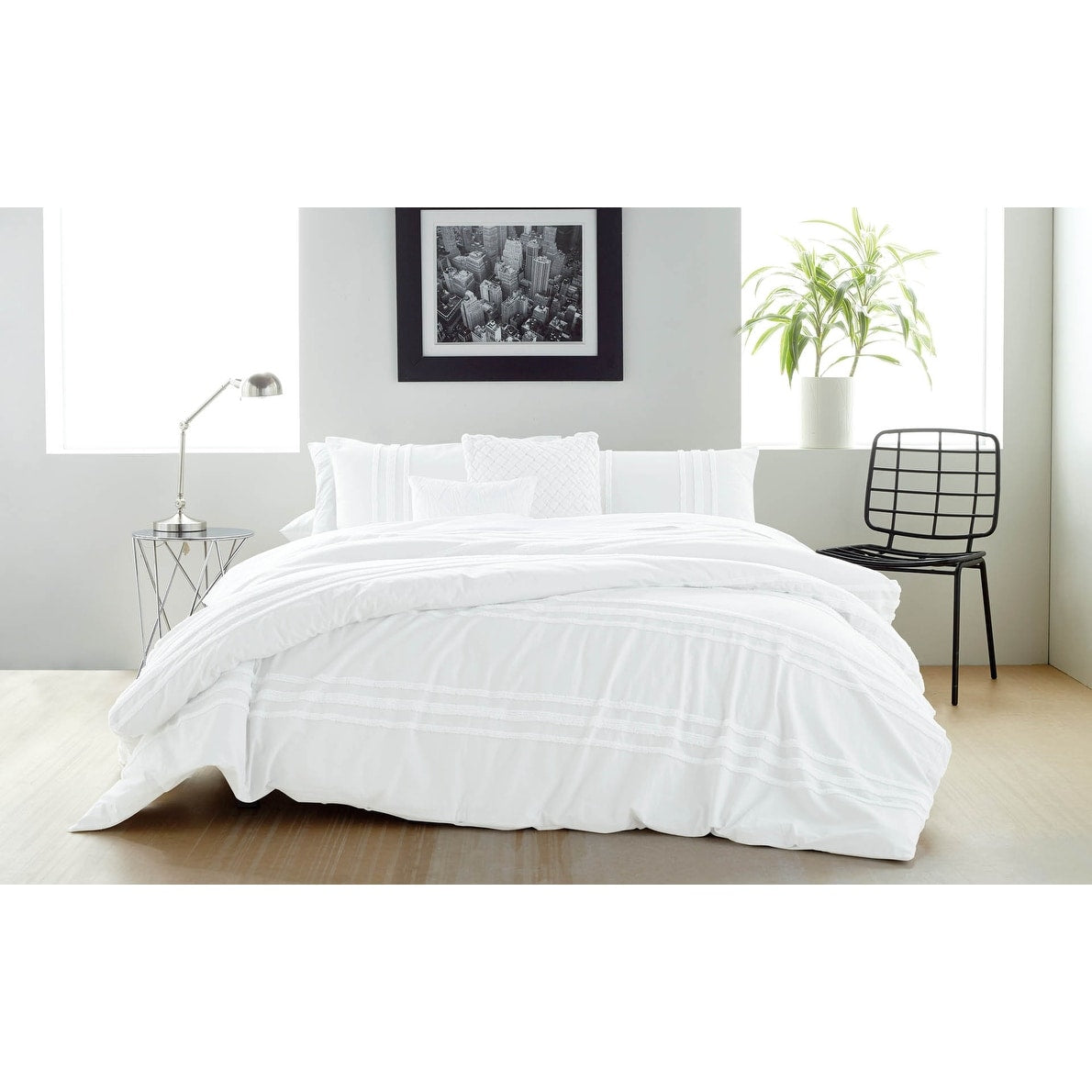 DKNY Chenille Stripe 3-pc Comforter Set