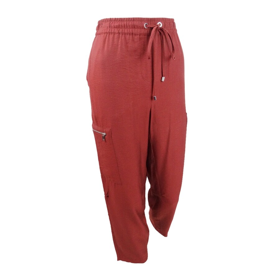 DKNY Women's Pull-On Cargo Pants (S, Russet)