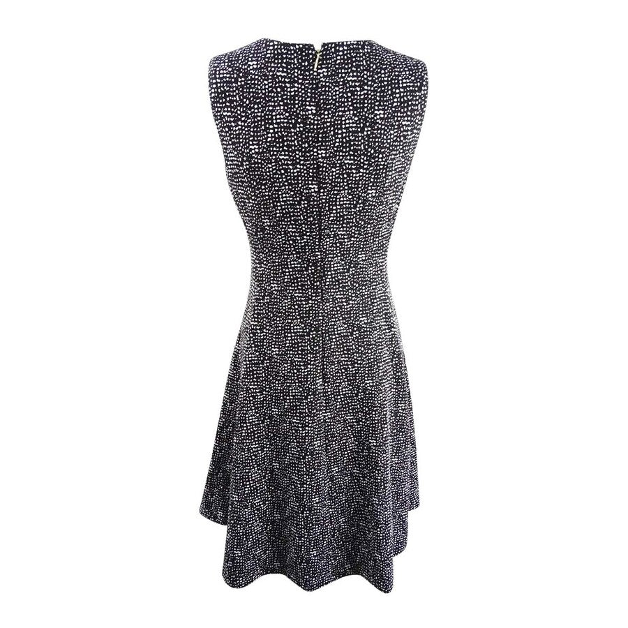 DKNY Women's Tweed Fit & Flare Dress (2, Black/Cloud)