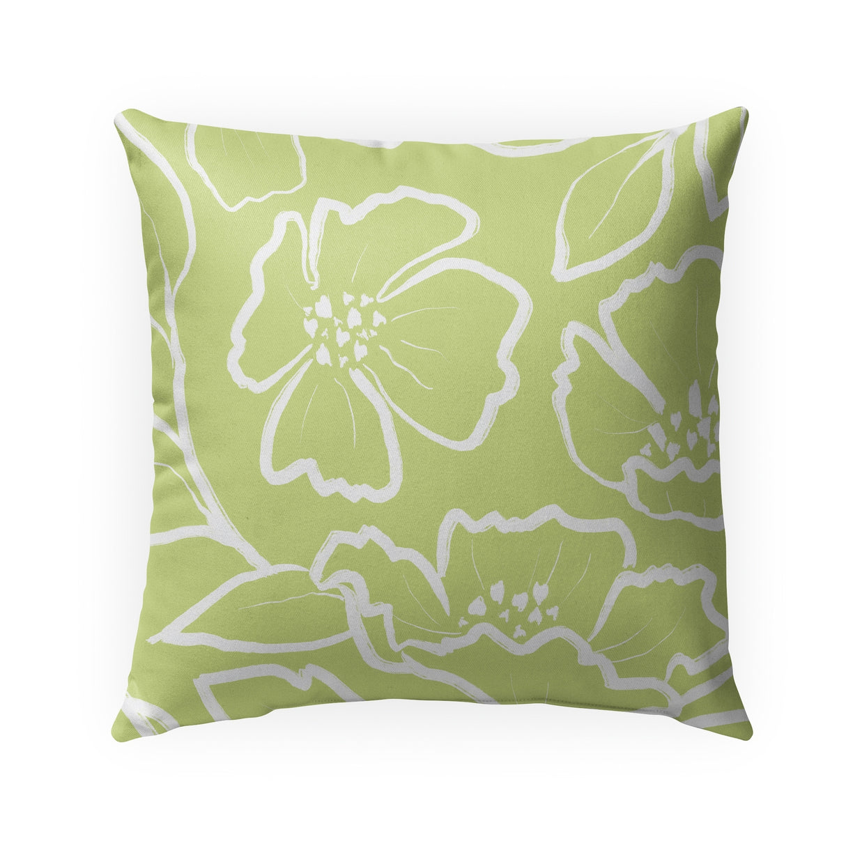 DOGWOOD SKETCH LIME Outdoor Pillow By Kavka Designs