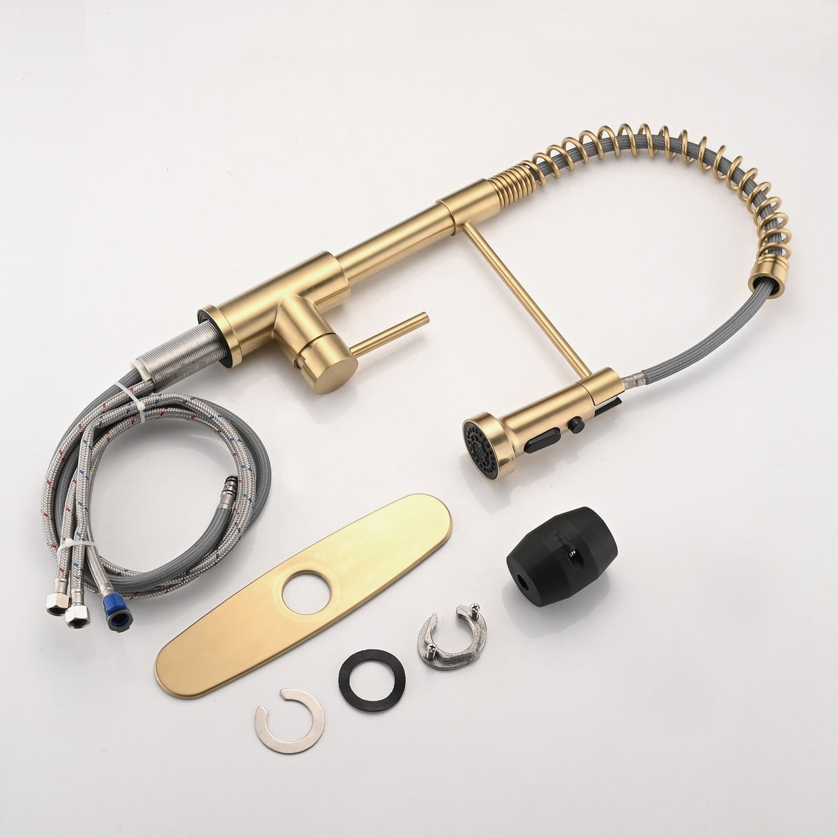 DORNBERG Gold Pull Down Sprayer Spring Kitchen Sink Faucet