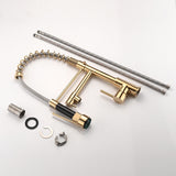 DORNBERG Gold Pull down Spray Swivel Kitchen Faucet and Pot Filler