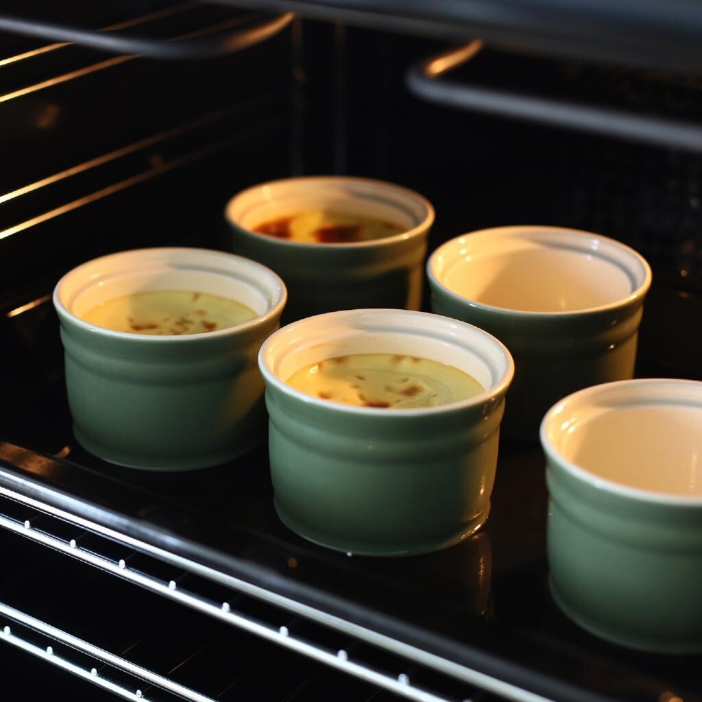 DOWAN Ramekins, Porcelain Ramekins 8 oz Oven Safe, Green