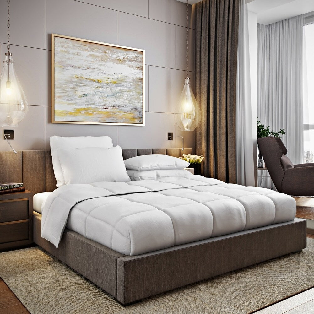 DOWNLITE HOME Hypoallergenic PrimaLoft Comforter with Duvet Loops