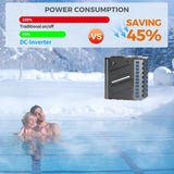Dr. Infrared Heater Full DC Inverter Pool Heat Pump for Swimming Pools, WiFi Smart Control via APP, 65K / 90K / 110K / 140K BTU