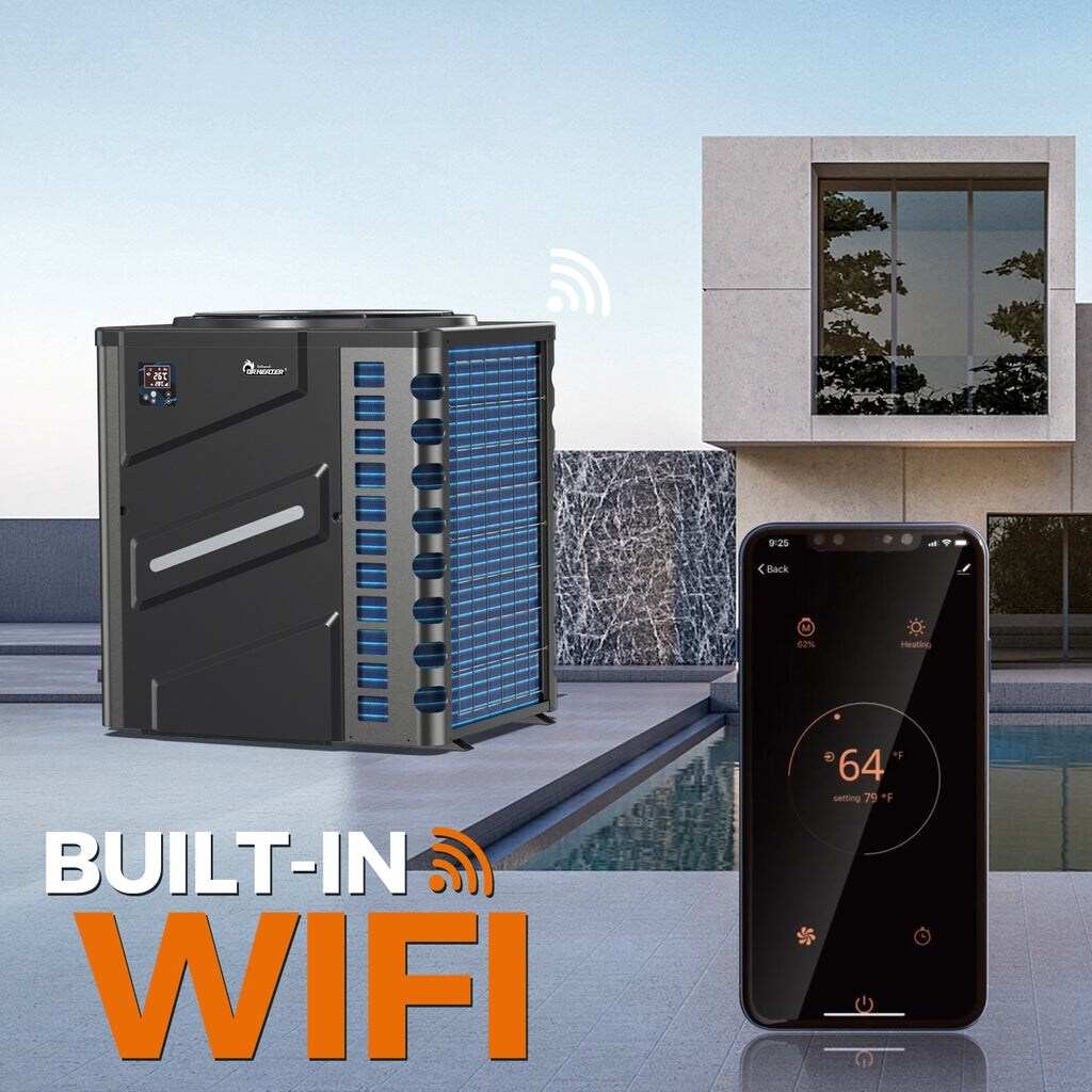 Dr. Infrared Heater Full DC Inverter Pool Heat Pump for Swimming Pools, WiFi Smart Control via APP, 65K / 90K / 110K / 140K BTU