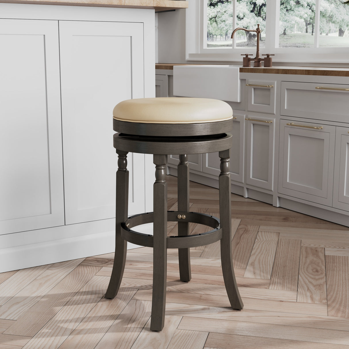 DTY Indoor Living Palmer Lake Backless Swivel Counter or Bar Stool