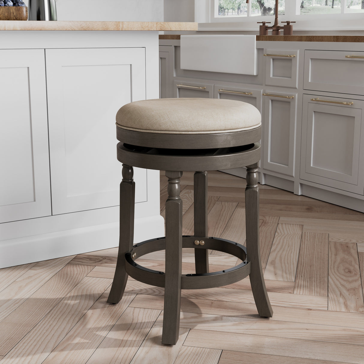 DTY Indoor Living Palmer Lake Backless Swivel Counter or Bar Stool
