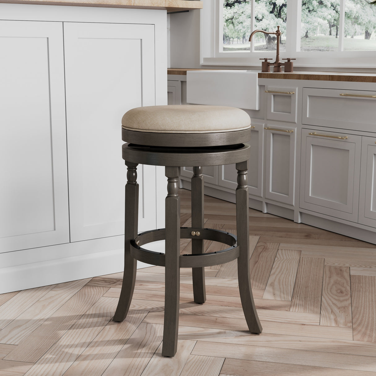 DTY Indoor Living Palmer Lake Backless Swivel Counter or Bar Stool