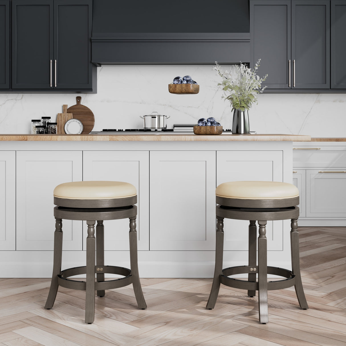 DTY Indoor Living Palmer Lake Backless Swivel Counter or Bar Stool