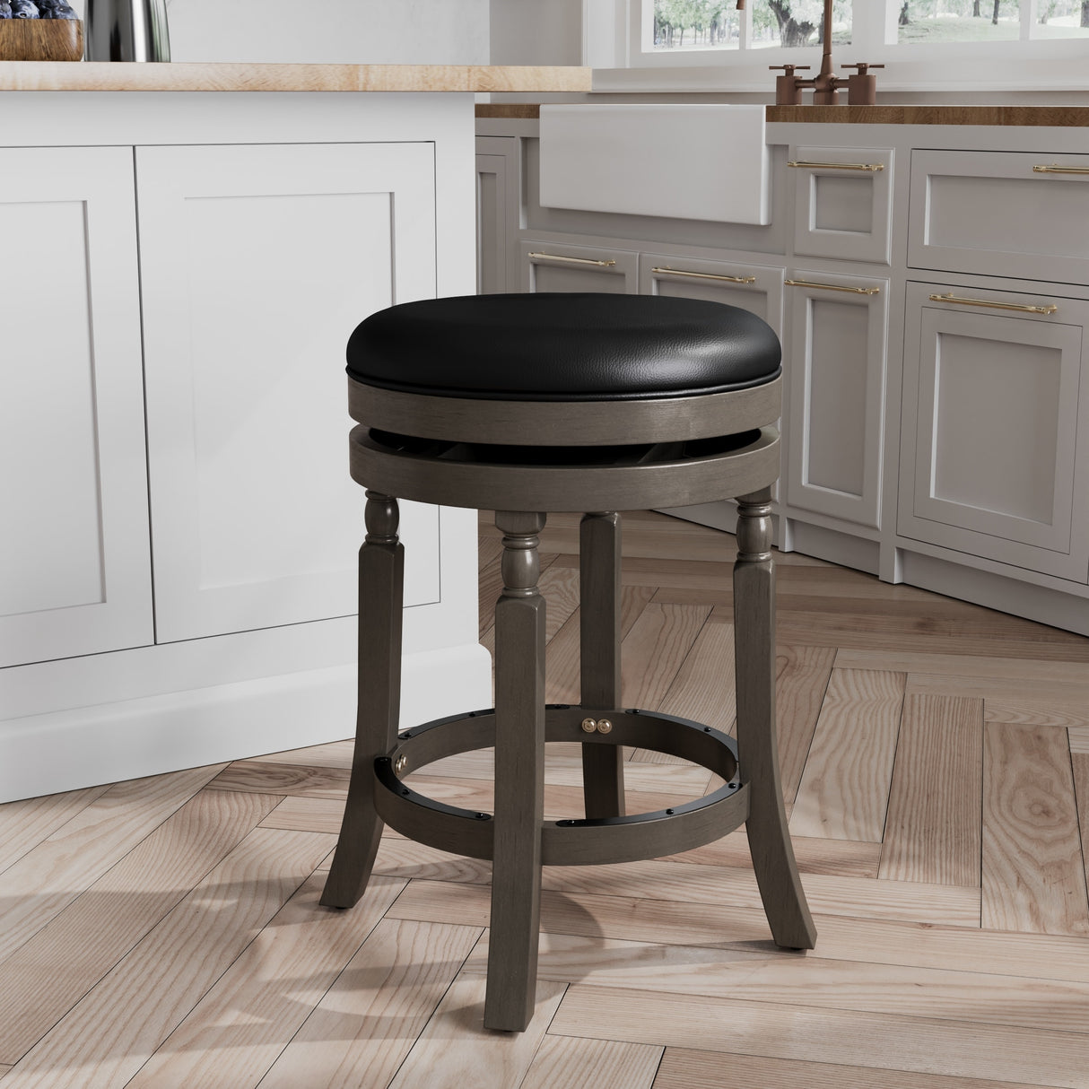 DTY Indoor Living Palmer Lake Backless Swivel Counter or Bar Stool