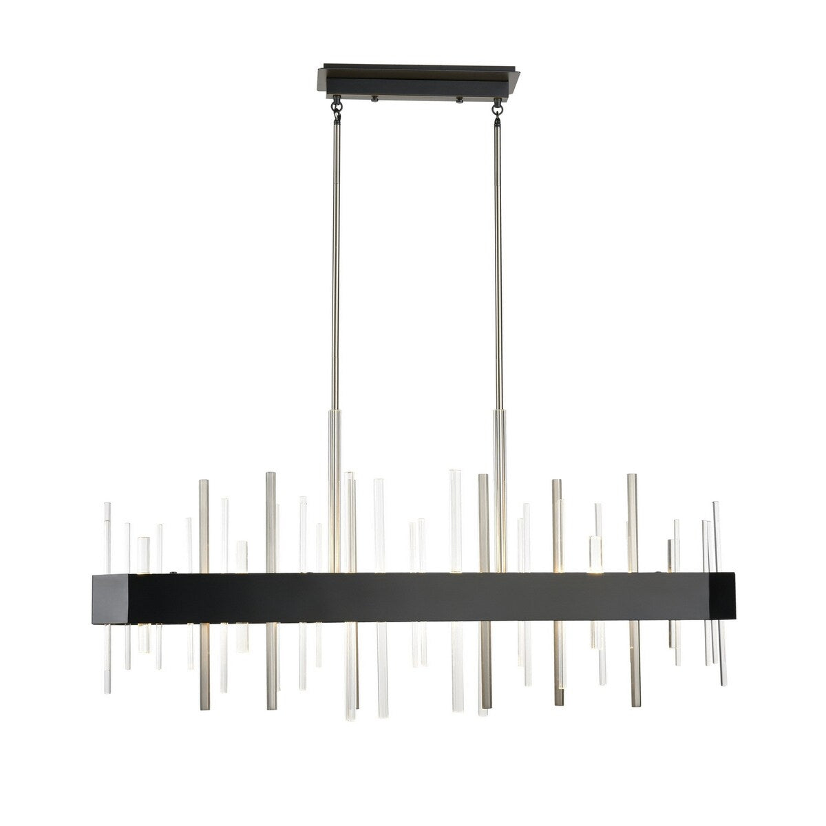DVI Lighting DVP30302SN GRCRY One Light Linear Pendant Crystal Boulev - One Size