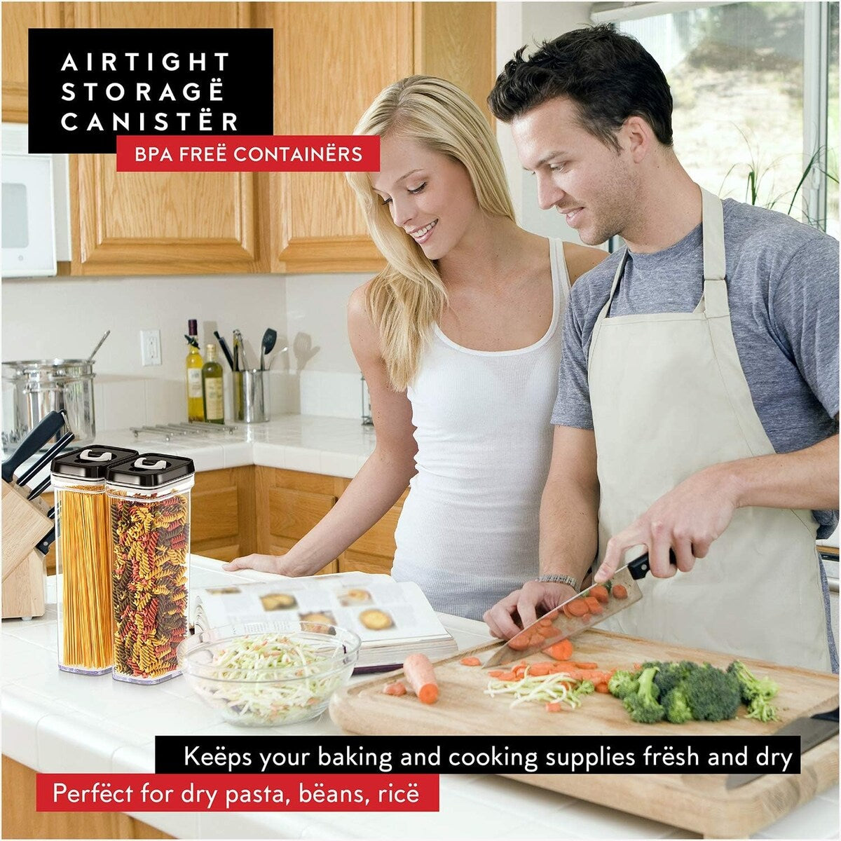 DWËLLZA KITCHEN Pasta Storage Containers for Pantry Airtight
