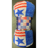 Décor&More July 4th USA American Pride Collection Microplush Throw Blanket (50" x 60") - Blue, White and Red Throw