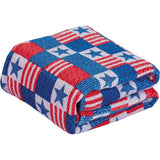 Décor&More July 4th USA American Pride Collection Microplush Throw Blanket (50" x 60") - Blue, White and Red Throw