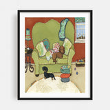 Dachshund Love Painting Dog Rustic Art Print/Poster