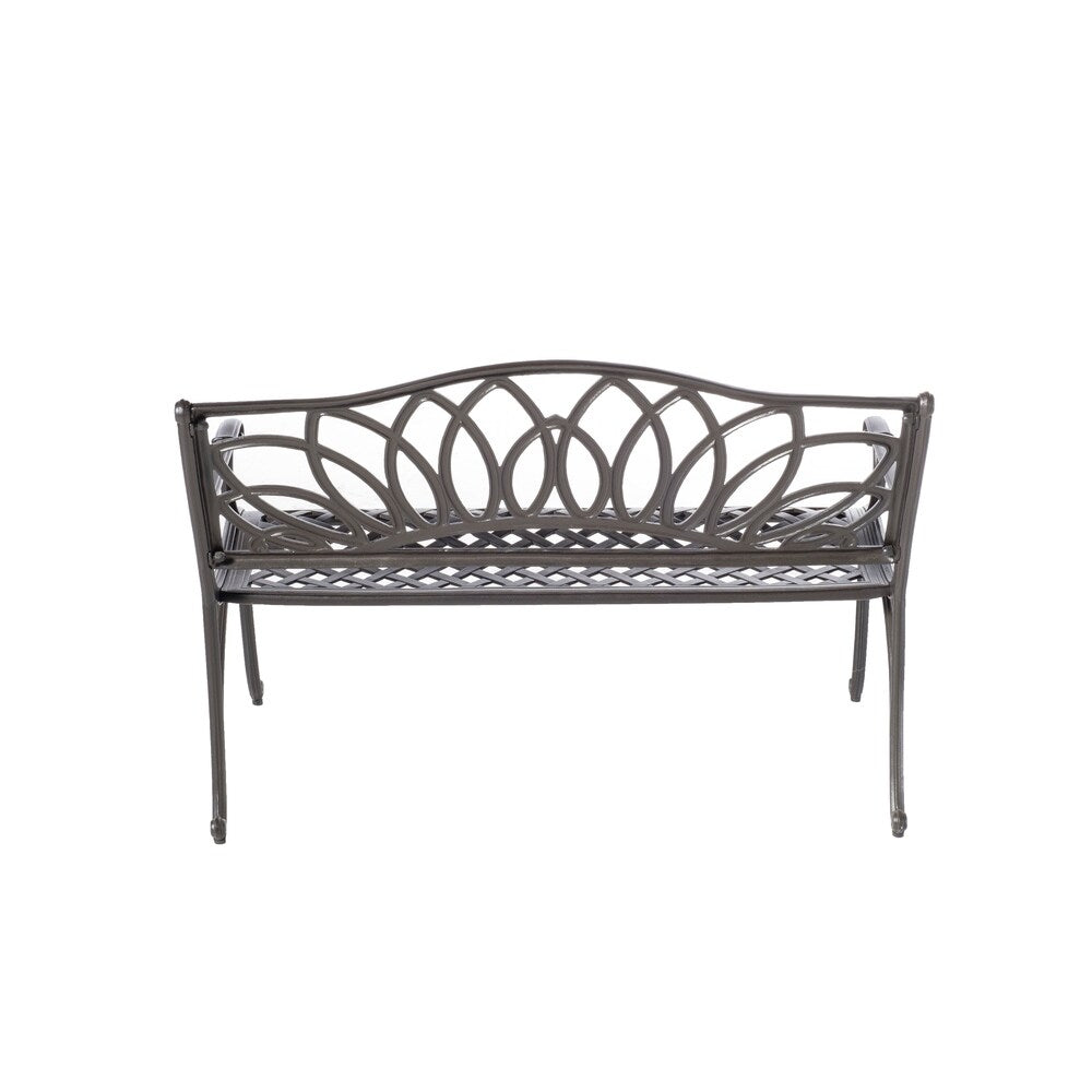 Daffodil Blacksmith Finish Cast Aluminum Outdoor Bench