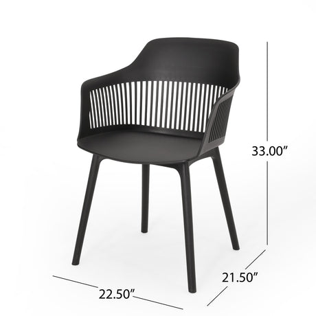 Dahlia Outdoor Modern Dining Chair (Set of 4) by Christopher Knight Home - 22.50" W x 21.50" D x 33.00" H