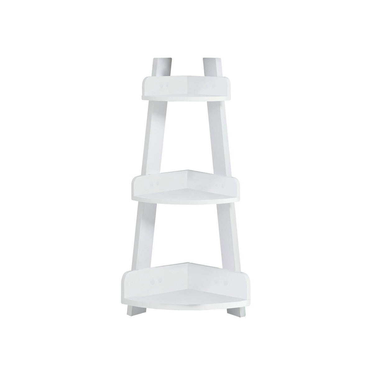 Daily Boutik 13" x 16" x 33.25" White Particle Board Hollow Core Corner Shelf - 33.25 x 13 x 16