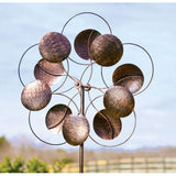Daily Boutik 6-Ft Tall Bronze Finish Metal Wind Spinner Spinning Outdoor Modern Art