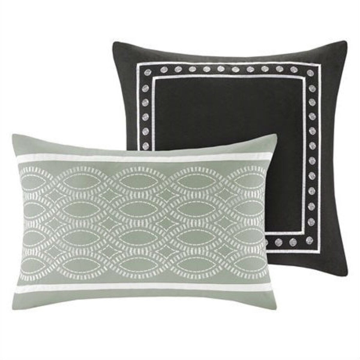 Daily Boutik California King size 5-Piece Black White Damask Comforter Set