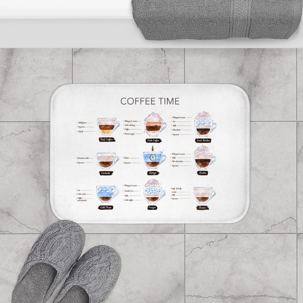 Daily Boutik Coffee Time Drinks Bath Mat Home Accents