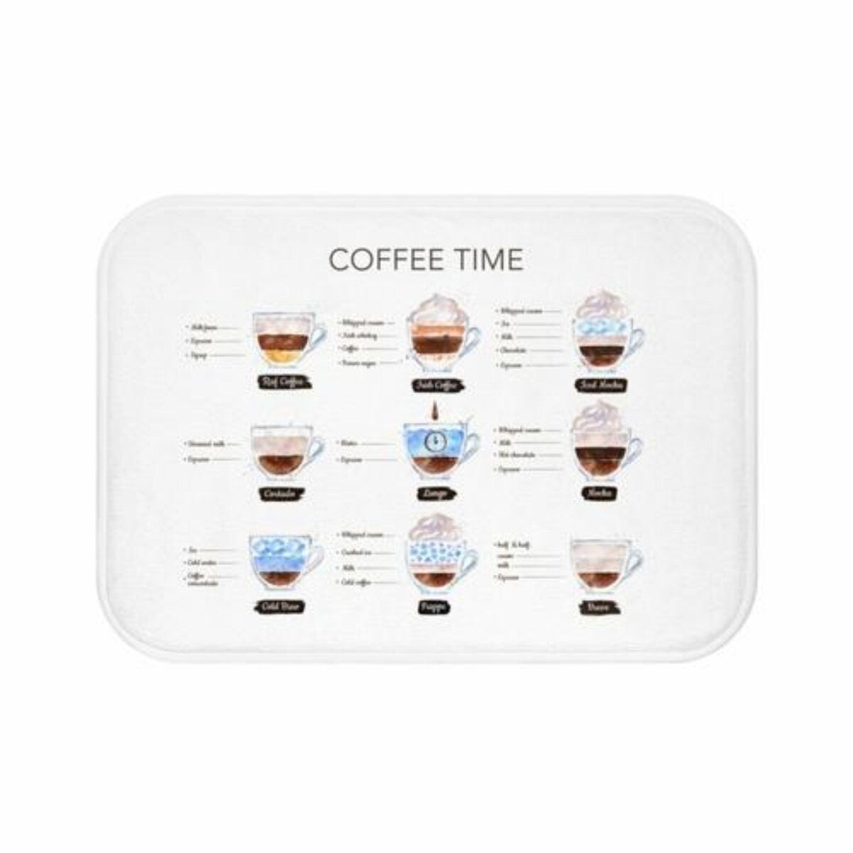 Daily Boutik Coffee Time Drinks Bath Mat Home Accents
