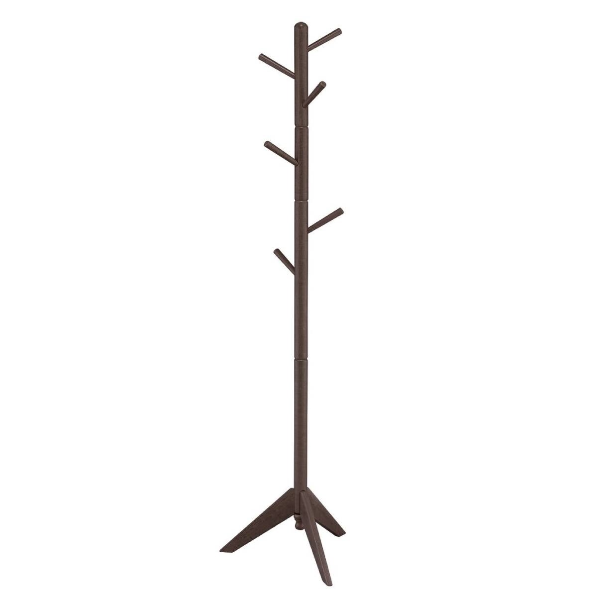 Daily Boutik Espresso Wood Finish Coat Rack Entryway Hall Tree Hat Rack - 17" x 19" x 71"