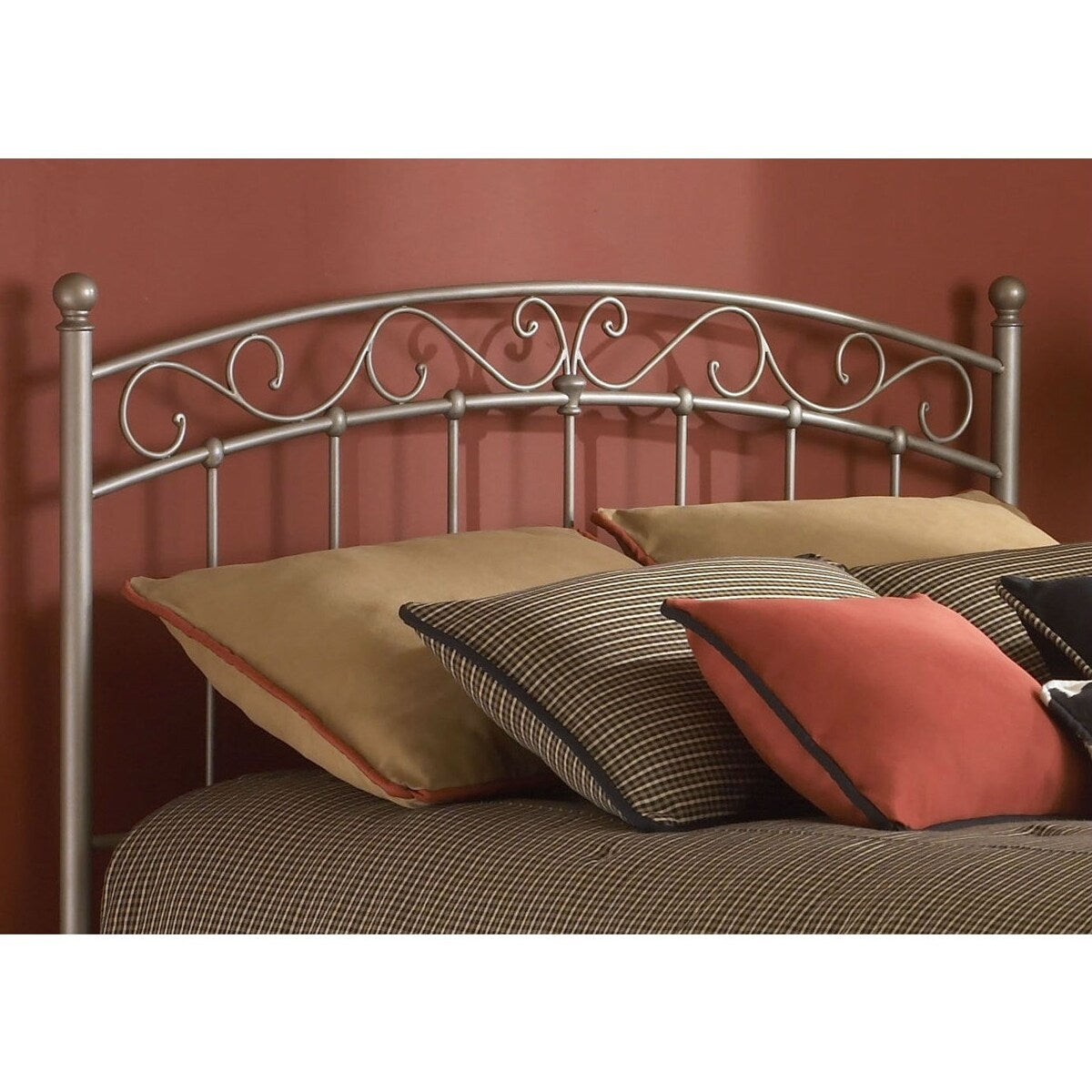 Daily Boutik King size Arched Metal Headboard with Cylindrical Posts