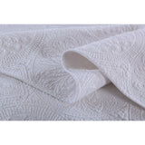 Daily Boutik King size White 3-Piece Quilt Bedspread Set 100-Percent Cotton Floral Medallion Pattern