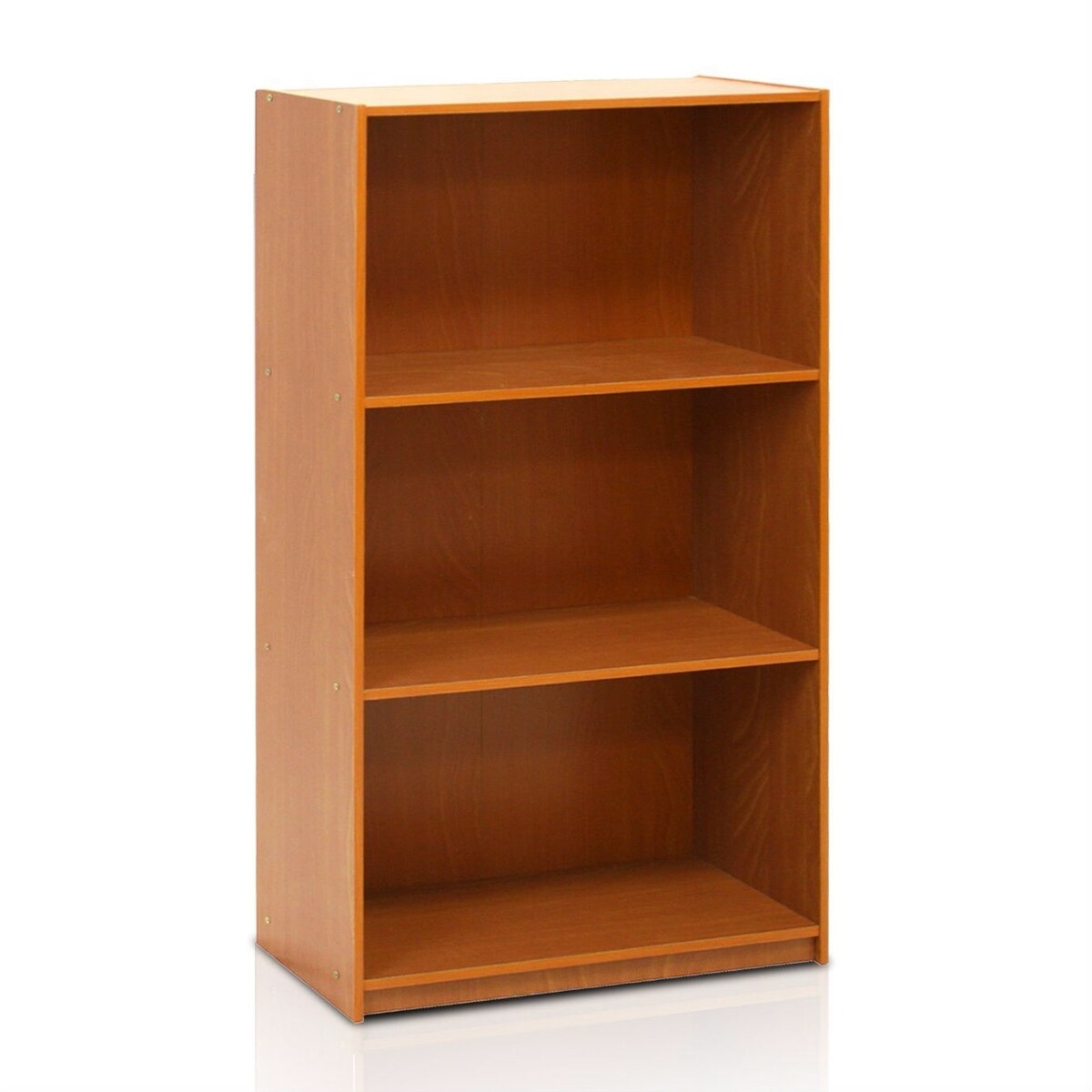Daily Boutik Modern 3-Shelf Bookcase in Light Cherry Wood Finish - 9" x 22" x 40"