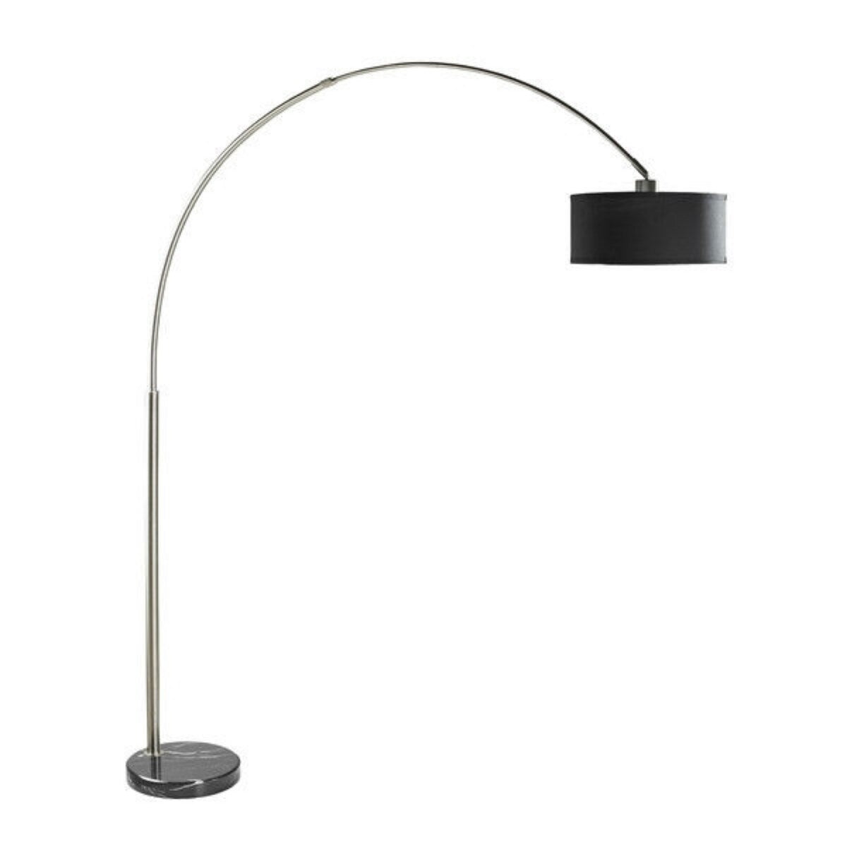 Daily Boutik Modern 81-inch Tall Arch Floor Lamp with Black Drum Shade and Marble Base - 16" x 57" x 81"