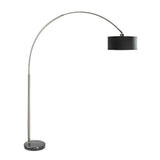 Daily Boutik Modern 81-inch Tall Arch Floor Lamp with Black Drum Shade and Marble Base - 16" x 57" x 81"