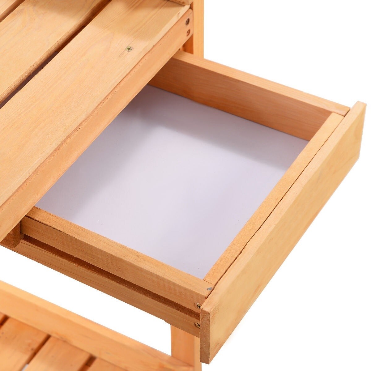 Daily Boutik Outdoor Home Garden Wooden Potting Bench with Storage Drawer