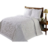 Daily Boutik Queen size 100-Percent Cotton Chenille Bedspread in White