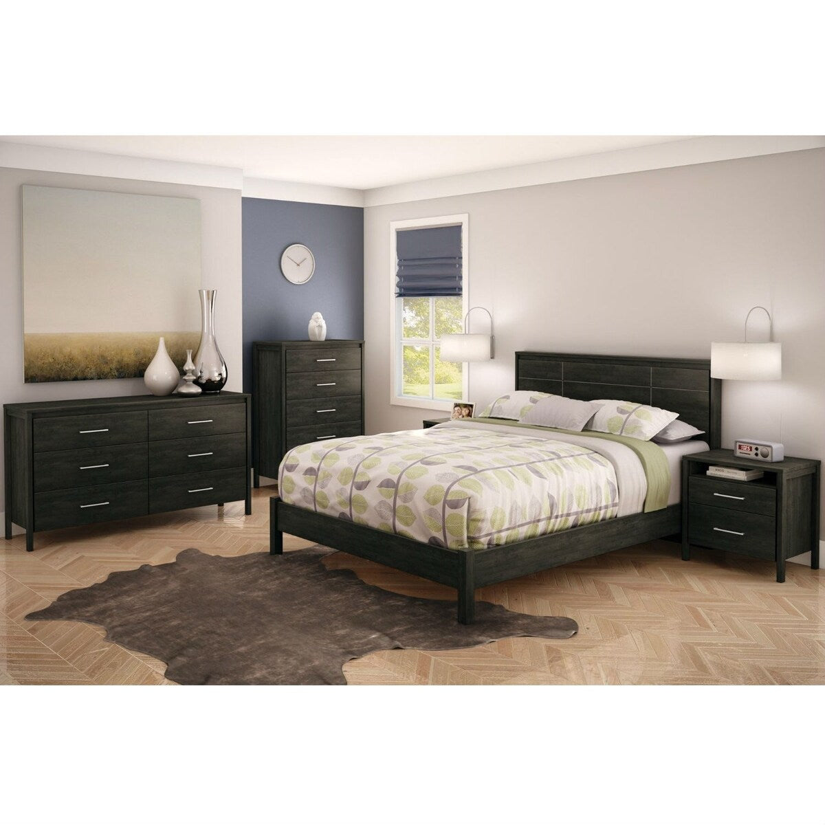 Daily Boutik Queen size Contemporary Headboard in Ebony Wood Finish