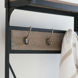 Daily Boutik Rustic Gray Black Metal Frame Entryway Storage Hall Tree - 24 x "17 x "72"