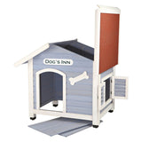 Daily Boutik Solid Pine Wood Weatherproof Dog House with Adjustable Feet