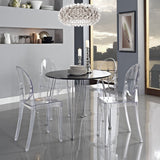 Daily Boutik Stackable Clear Acrylic Dining Chair for Indoor or Outdoor Use - 15" x 20" x 36"