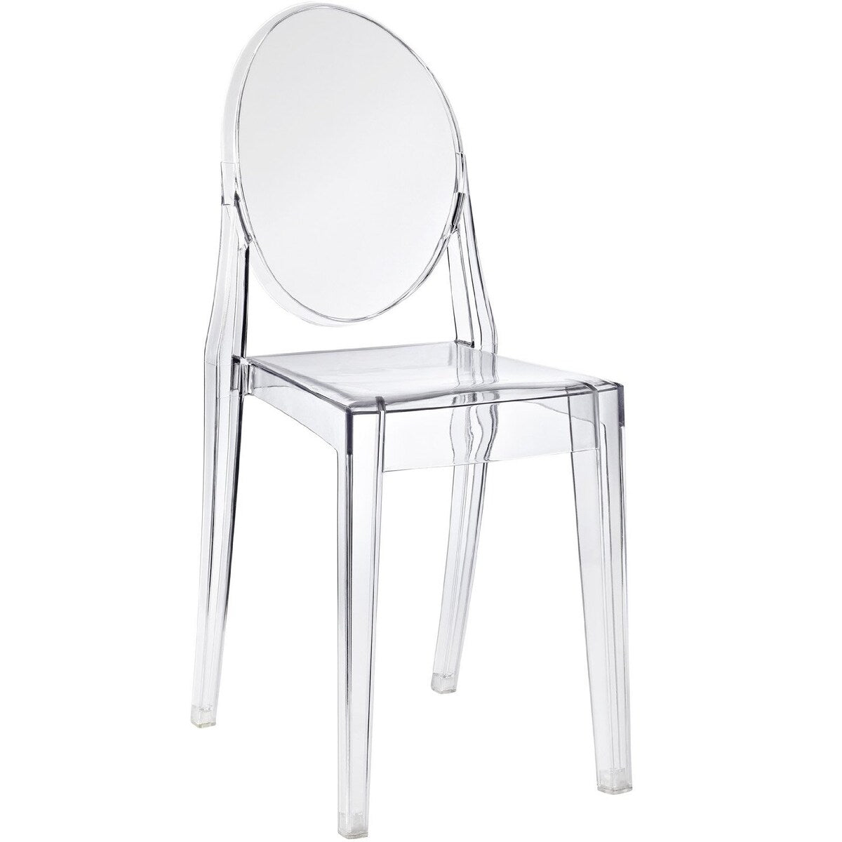 Daily Boutik Stackable Clear Acrylic Dining Chair for Indoor or Outdoor Use - 15" x 20" x 36"