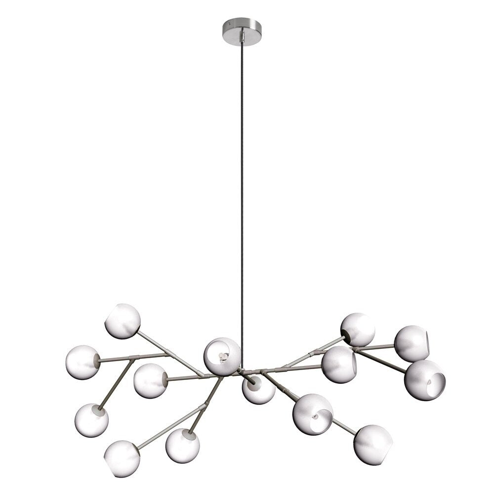Dainolite 14-light Glass Ball Chandelier in Satin Chrome Finish