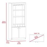 Dakota Bar Double Door Cabinet with 5 Wine Cubbies, Rack, and 2 Open Shelves