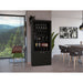 Dakota Bar Double Door Cabinet with 5 Wine Cubbies, Rack, and 2 Open Shelves